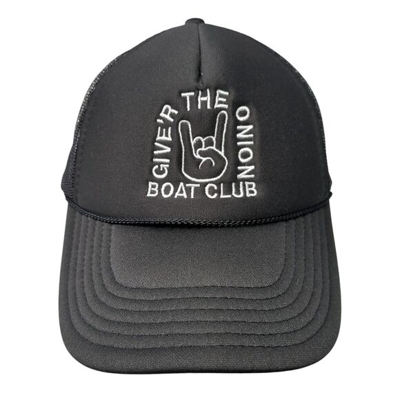 Give'r The Onion Boat Club Snapback Trucker Hat Black OS Adjustable Mesh Otto - Picture 1 of 8